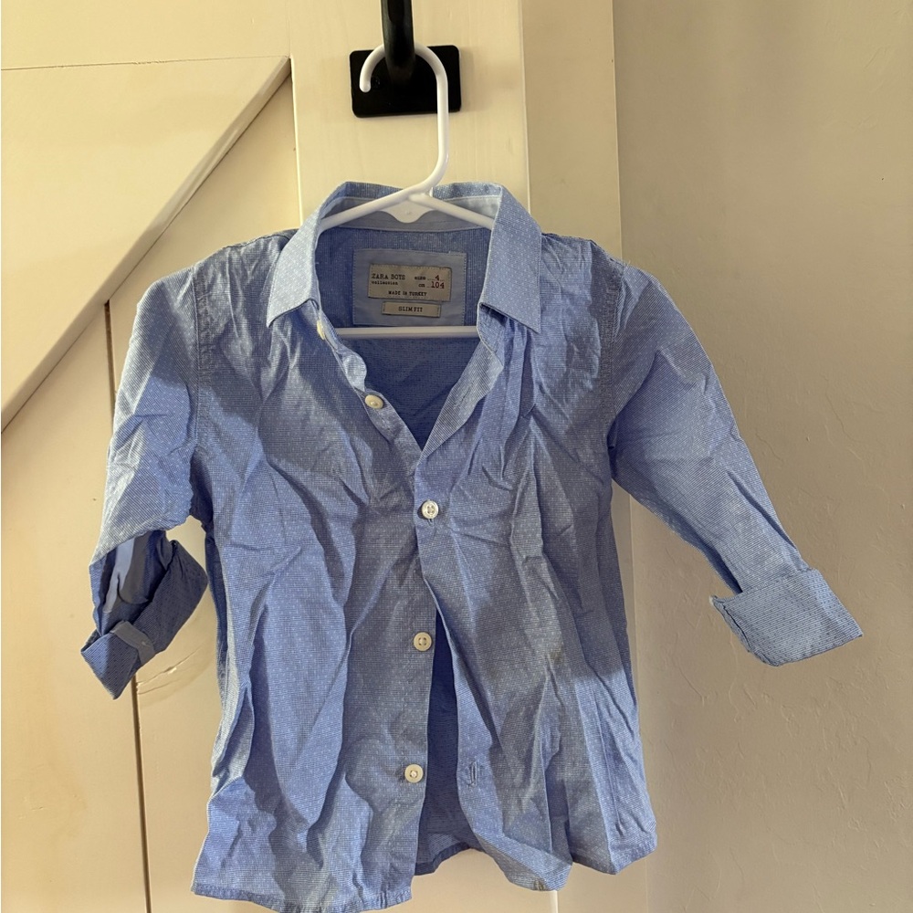 ZARA Light Blue Kids Button Down Shirt